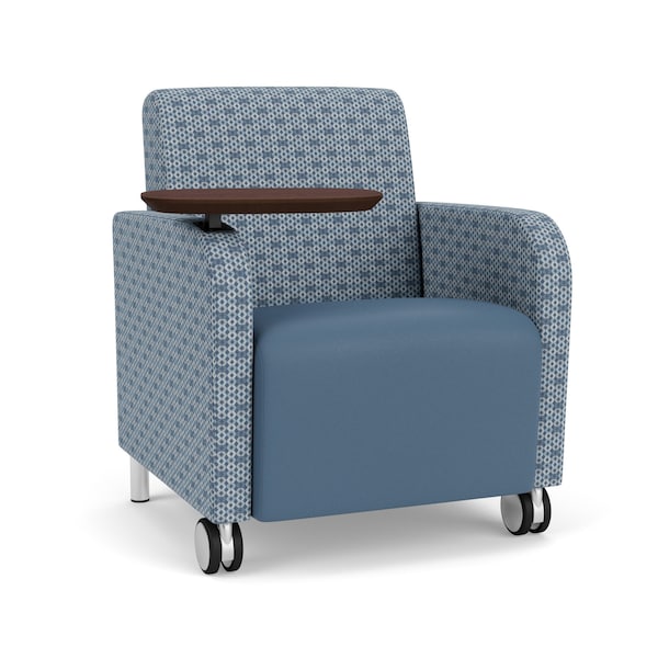 Lesro Siena Guest Chair w/ SwivelTablet, Brshd Steel Legs, RS RainSong Back, MD Titan Seat, RS RainSong Panels SN1101 - main